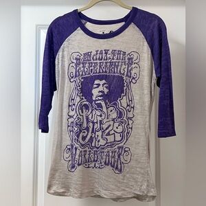 Jimi Hendrix 3/4 length sleeve top